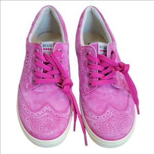 Ecco Women's Vibrant Pink Wingtip Golf Sneakers Size 40 (10) EUC
